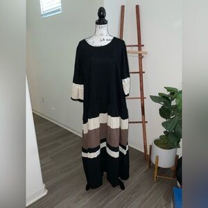 Free People Black and White Maxi Dress